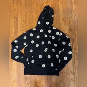Nike Black Hoodie with Floral Pattern